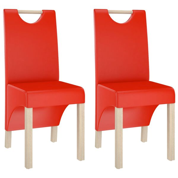 vidaXL Cadeiras de jantar 2 pcs couro artificial vermelho