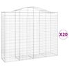 vidaXL Cestos gabi&atilde;o arqueados 20 pcs 200x50x160/180 ferro galvanizado