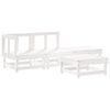 vidaXL 4pcs conjunto lounge jardim c/ almofadões madeira maciça branco