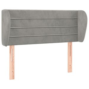 vidaXL Cabeceira de cama c/ abas veludo 83x23x78/88 cm cinzento-claro