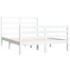 vidaXL Estrutura de cama casal 135x190 cm pinho maci&ccedil;o branco