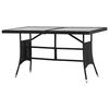 vidaXL Mesa de jardim em vime PE 140x80x74 cm preto