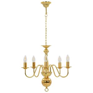 vidaXL Lustre de 5 l&acirc;mpadas E14 dourado