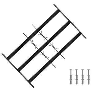 vidaXL Grade de Seguran&ccedil;a para Janelas com 3 Barras Transversais 3 pcs