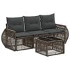 vidaXL Conjunto de Sof&aacute; de Jardim 4 pcs Cinza e Cinza Escuro vime PE