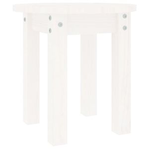 vidaXL Mesa de centro &Oslash; 35x35 cm madeira de pinho maci&ccedil;a branco