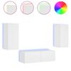 vidaXL 3 pcs m&oacute;veis de parede para TV com luzes LED branco