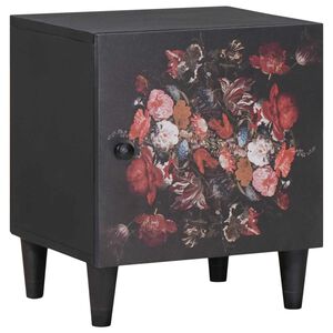vidaXL Mesa de cabeceira com porta Preto 40 x 33 x 46 cm