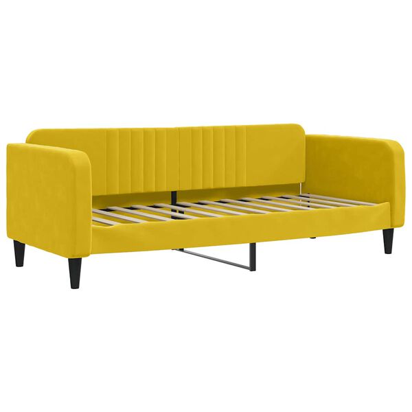 vidaXL Sof&aacute;-cama com colch&atilde;o 80x200 cm veludo amarelo