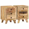 vidaXL Mesas de cabeceira 2 pcs 37x32x50 cm mangueira &aacute;spera maci&ccedil;a