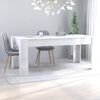 vidaXL Mesa de jantar 180x90x76 cm contraplacado branco brilhante