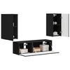 vidaXL Conjunto de Gabinete de Parede para TV 4 pcs Preto