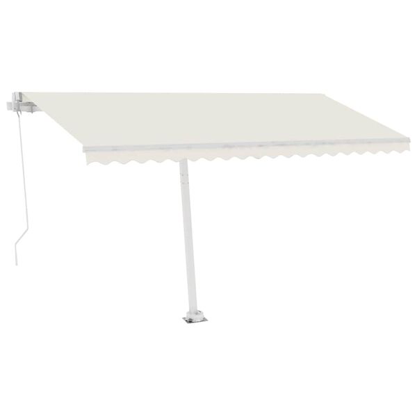 vidaXL Toldo retrátil manual independente 400x300 cm cor creme