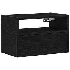 vidaXL Mesa de cabeceira de parede 45x26x28,5 cm preto
