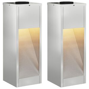 vidaXL Luz Solar LED de Caminho 2 unid. Branco quente 18 x 18 x 50 cm