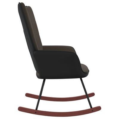 vidaXL Cadeira de baloiço PVC e veludo cinzento-escuro