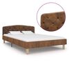 vidaXL Estrutura de cama 120x200 cm camur&ccedil;a artificial castanho