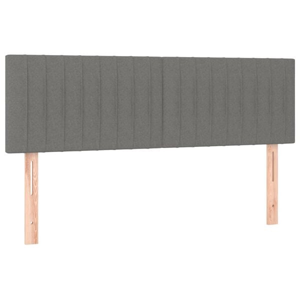 vidaXL Cabeceiras cinzento-escuro 144x5x78/88 cm tecido