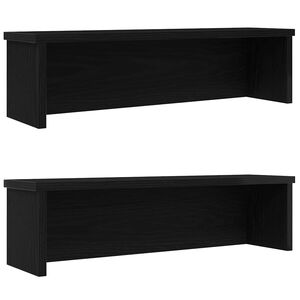 vidaXL Racks de cozinha empilh&aacute;vel 2 pcs preto 60x15x16 cm