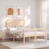 vidaXL Cama de casal para idosos com cabeceira madeira maci&ccedil;a
