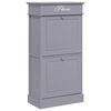 vidaXL Sapateira 50x28x98 cm madeira de paulownia cinzento
