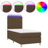 vidaXL Cama box spring c/ colch&atilde;o/LED 80x200cm tecido castanho-escuro
