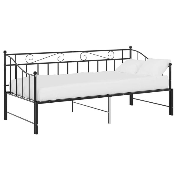vidaXL Estrutura sofá-cama de puxar 90x200 cm metal preto