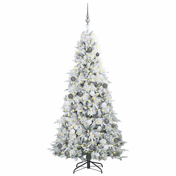 vidaXL &Aacute;rvore de Natal Articulada Artificial Branco 210 cm PE e PVC