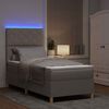 vidaXL Cama Box Spring LED Cinzento-acastanhado 100 x 200 cm tecido