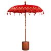 vidaXL Parasol Balin&ecirc;s com Base Vermelho e Marrom 190 x 190 x 295 cm