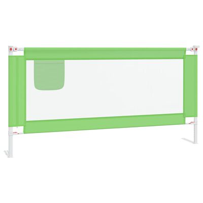 vidaXL Barra de segurança p/ cama infantil tecido 180x25 cm verde