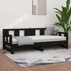 vidaXL Sofá-cama de puxar pinho maciço preto 2x(80x200) cm