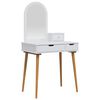 vidaXL Conjunto de Mesa de Vestir FAUSKE 3 pcs Branco 76 x 50 x 143 cm