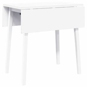 vidaXL Mesa de jantar madeira seringueira maciça branco