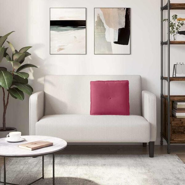 vidaXL Travesseiro para Costas Vinho Vermelho 50 x 45 cm