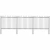 vidaXL Cerca de jardim com arco superior em a&ccedil;o 504x150 cm preta