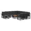 vidaXL Conjunto de Sof&aacute; de Jardim 13 pcs Preto e Cinza Escuro vime PE