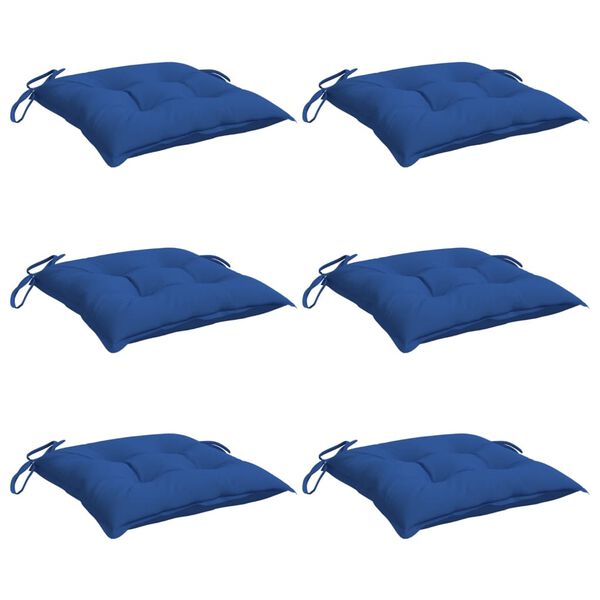 vidaXL Almofad&otilde;es de cadeira 6 pcs 40x40x7 cm tecido oxford azul