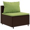 vidaXL 4 pcs conjunto lounge jardim c/ almofad&otilde;es vime PE castanho