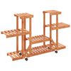vidaXL Suporte de plantas com rodas 110x25x78 cm abeto maciço