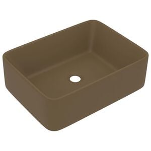 vidaXL Lavat&oacute;rio luxuoso 41x30x12 cm cer&acirc;mica creme mate
