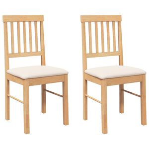 vidaXL Cadeiras de jantar com almofad&otilde;es 2 pcs madeira maci&ccedil;a