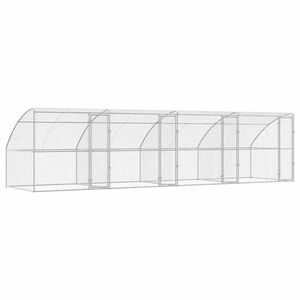 vidaXL Canil de Cachorro 4 unid. Prateado 8 x 2 x 2 m A&ccedil;o galvanizado