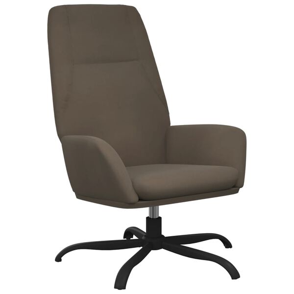 vidaXL Cadeira de descanso com banco tecido de microfibra cinza-escuro