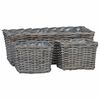 vidaXL Cesta de Plantas com armazenamento 3 pcs Cinzeto Rattan Kubu