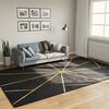 vidaXL Tapete lav&aacute;vel antiderrapante 190x300 cm preto e dourado