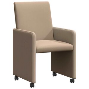 vidaXL Cadeiras de Jantar com Rodas 2 unid. Couro sint&eacute;tico Cappuccino