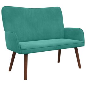 vidaXL Sof&aacute; para 2 Pessoas Turquesa 115 x 61 x 87 cm Veludo