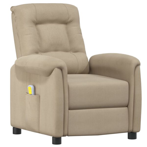 vidaXL Poltrona elevat&oacute;ria de massagens tecido microfibra cinza-claro