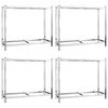 vidaXL Unidades 2 prateleiras p/ pneus 4pcs 110x40x110 cm a&ccedil;o prateado
